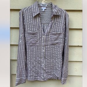 EXPRESS Striped Slim Fit Portofino Shirt, Size S